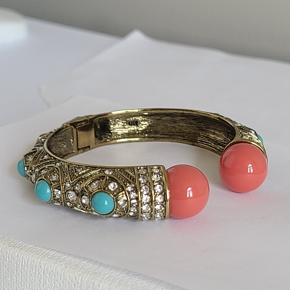 Heidi Daus Jewelry - Vintage Heidi Daus Boho Encrusted Bangle Swarovski Crystal Cuff Bangle Bracelet
